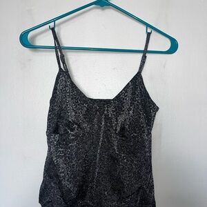 Beautiful chromatic Wild Fable Black Top, silver and black leopard print
